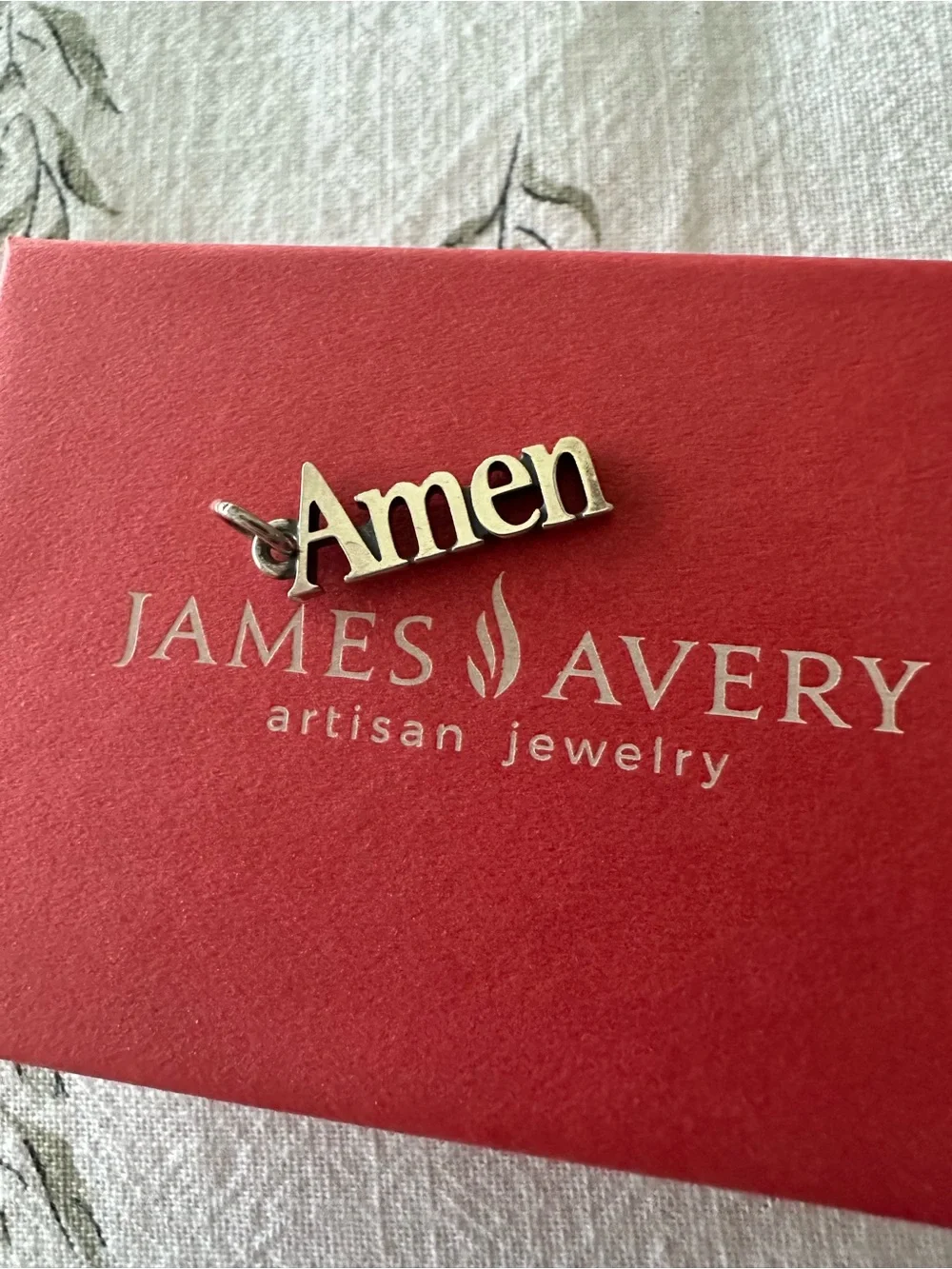 RETIRED James Avery Silver ‘Amen’ Script Charm